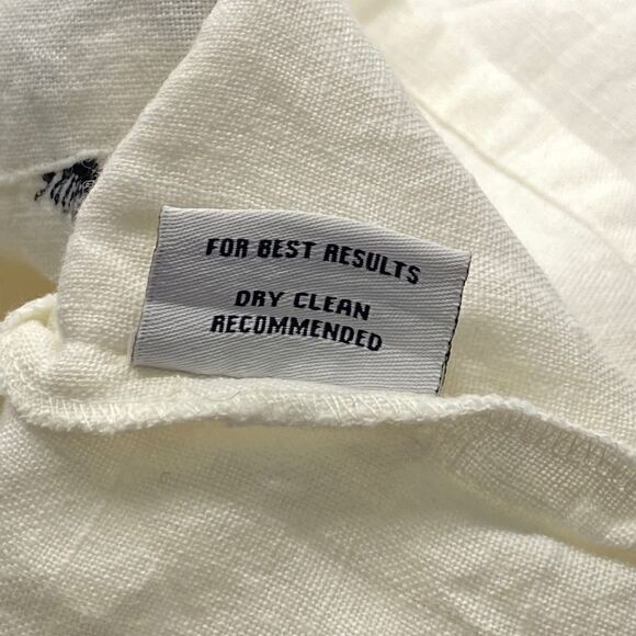 Snapdragon & Twig White Linen Blouse Boxy Lightweight Black Embroidery Size M - Picture 8 of 9